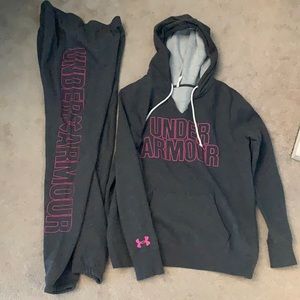Under Armor sweatshirt and sweatpant set.